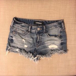 Express Relaxed Low Rise Shortie Jean Cutoffs
